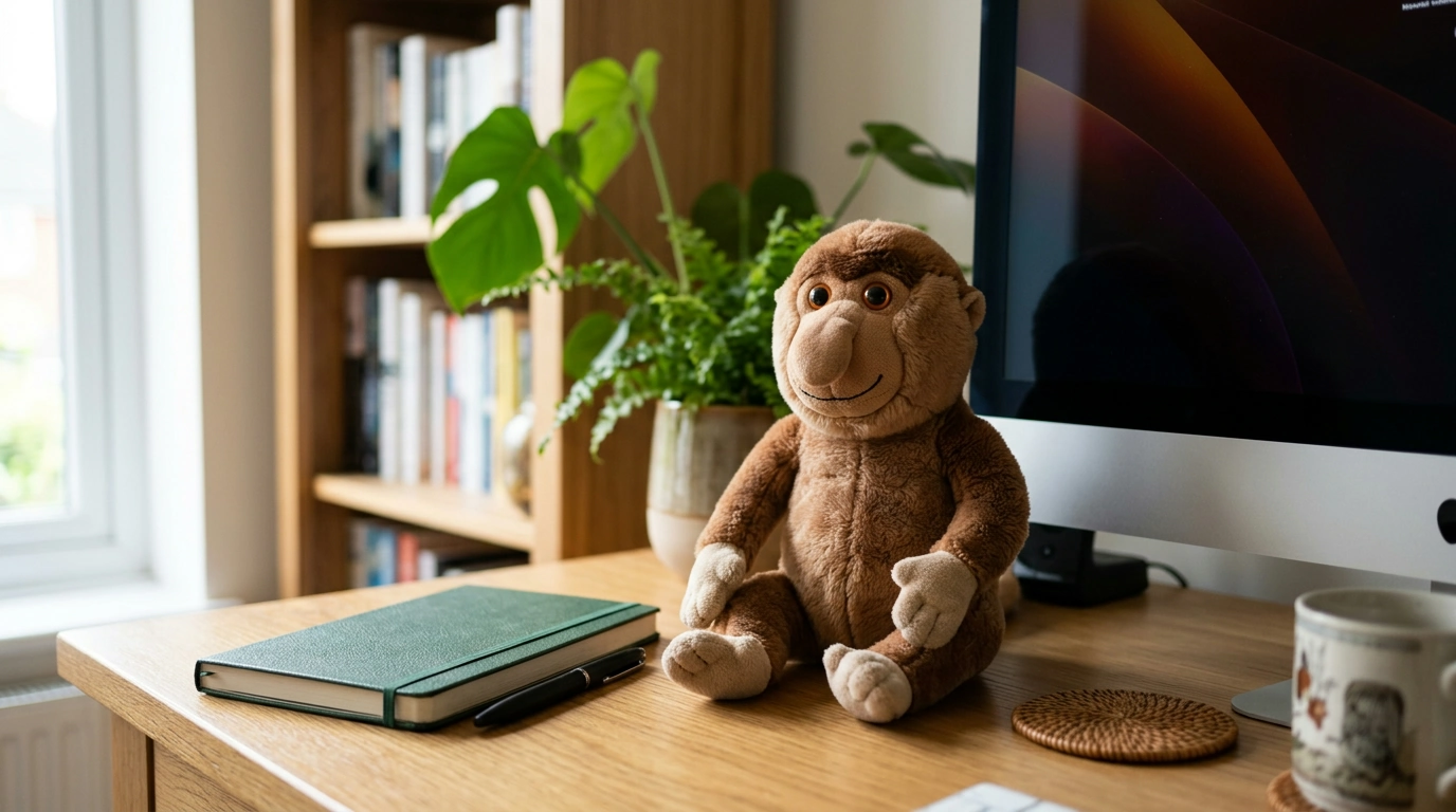 22cm Proboscis Monkey Plush: Cute, Quirky Desk Buddy