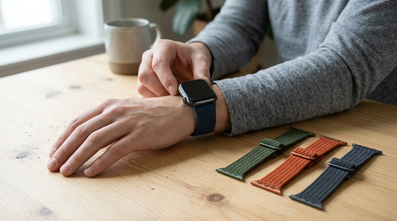 4pcs Silicone Braided Apple Watch Bands: Fit & Care