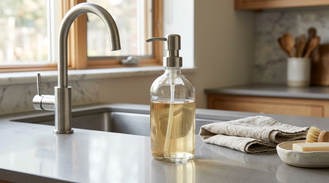 500ml Glass Soap Dispenser Bottle for a Tidy Sink Setup