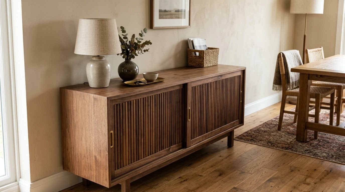How to Style a Walnut Sideboard with Fluted Doors