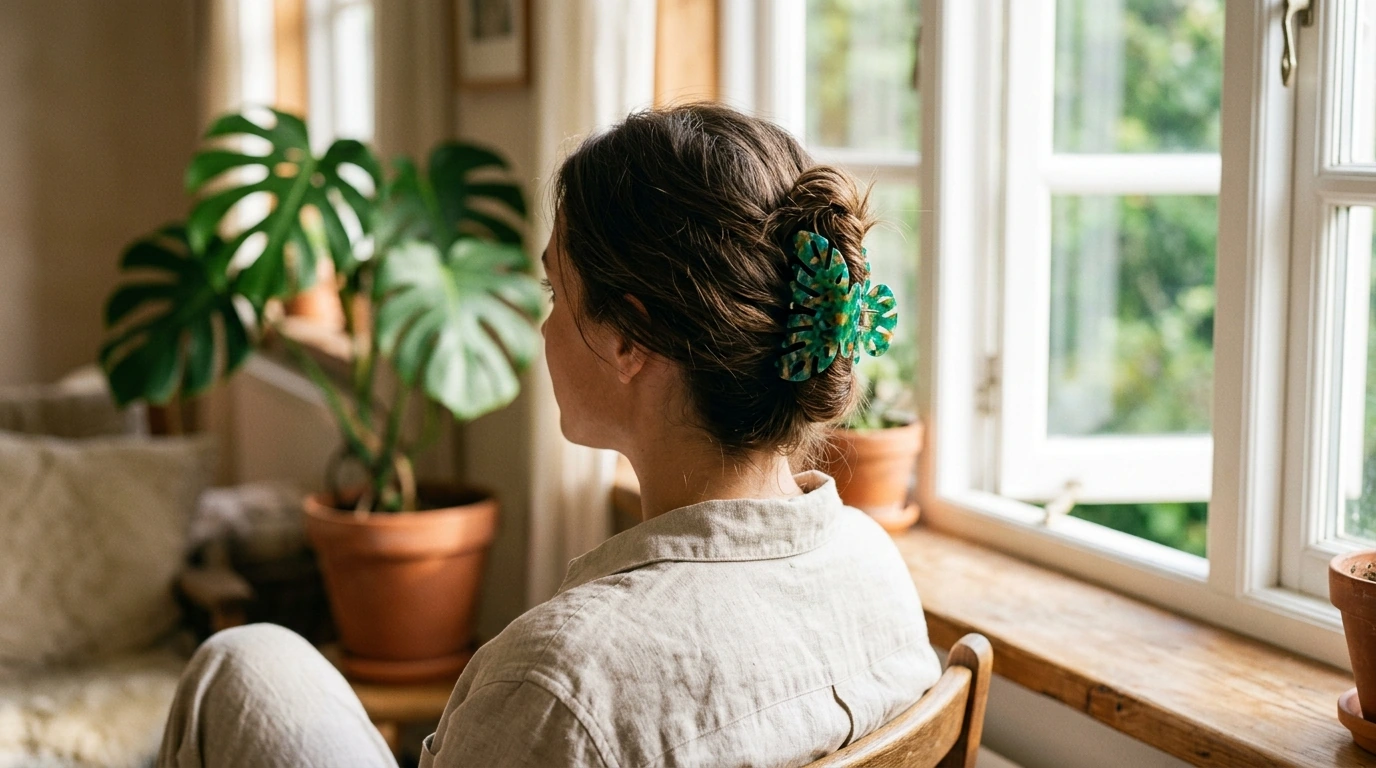 Monstera Leaf Claw Clip: Tropical Color, Easy Updos