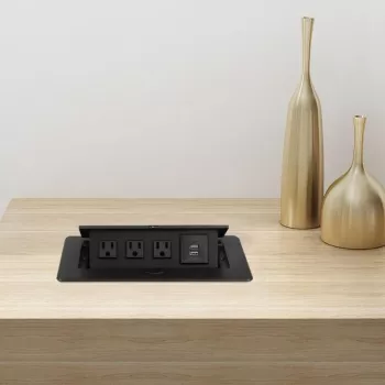 Pop-Up Desktop Power Socket: Aluminum Alloy + USB